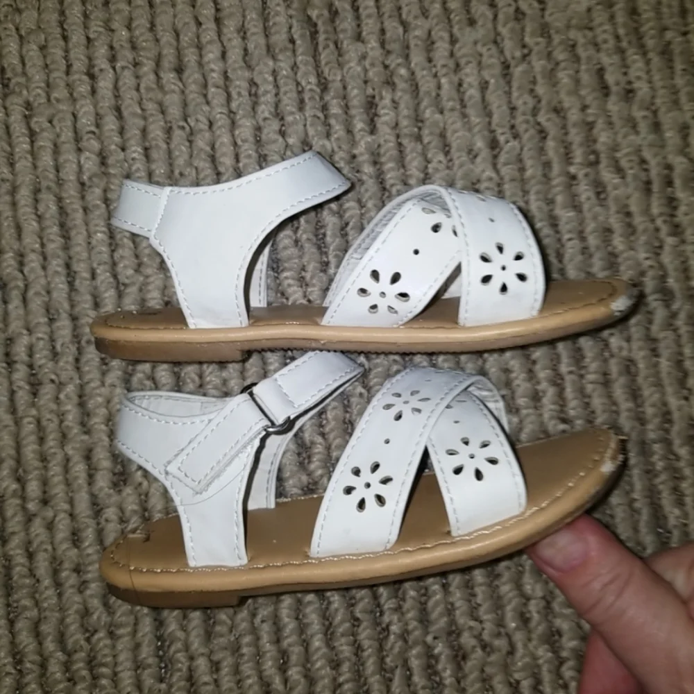 2/$6 Girls' white summer sandals - Picture 2 of 6